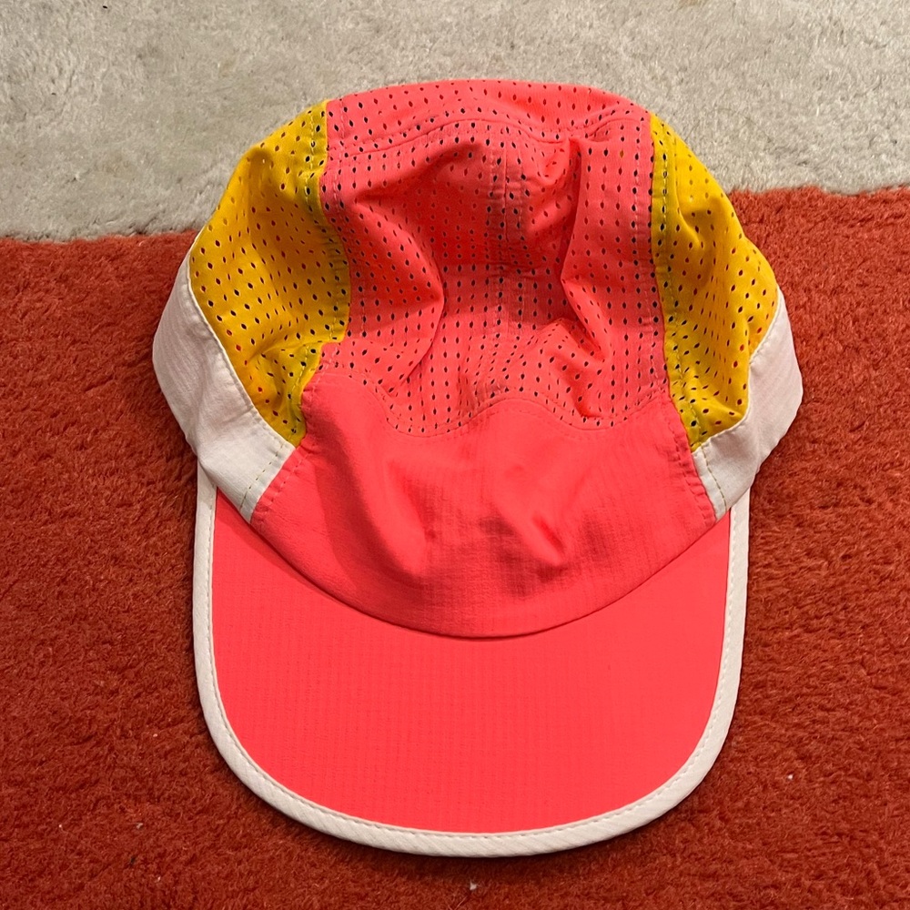 Brooks Colorblock Neon Pink & Yellow Mesh Running Cap